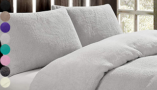 Super Soft Teddy Bear Duvet Bedding Set - 3 Sizes & 8 Colours