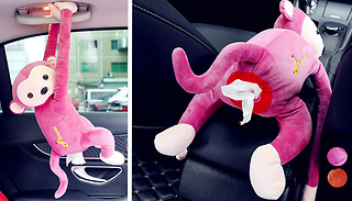 Cheeky Monkey Car Tissue Holder Box - 2 Colours