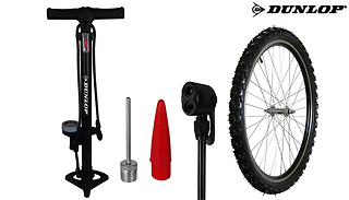 Dunlop Bicycle Floor Pump with Analogue Gauge