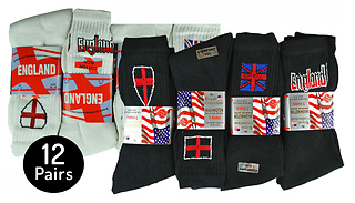 12 Pairs Thermal Winter Thick England Socks - 2 Colours