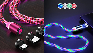 3-in-1 Neon Fast Charging Magnetic Cables - 4 Colours