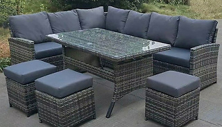 5-Piece Rattan Garden Sofa Dining Set