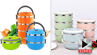 1, 2, 3 or 4-Layer Portable Insulated Food Container - 6 Colours