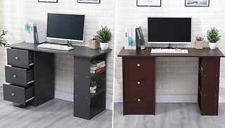 WestWood Storage Drawer Computer Desk - 2 Colours