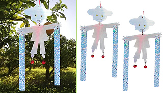 2 Pack Hanging Reflective Bird Repelling Scarecrow