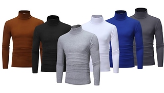 6-Pack of Men's Assorted Colour Turtleneck Tops - 6 Sizes!