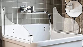 2-Piece Bathroom Splash Guards with Adhesive - 2 Styles