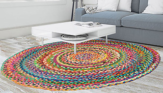 Handmade Multicolour Braided Round Rug - 3 Sizes
