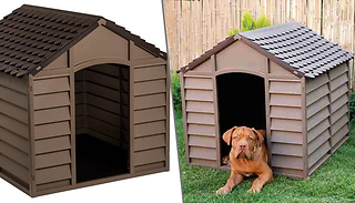 Large Chocolate Waterproof Garden Dog Kennel