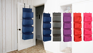 4-Tier Over-Door Fabric Organiser - 5 Colours