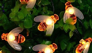 20 LED Solar-Powered Bee Fairy Lights