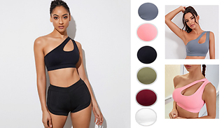 Women One Shoulder Sports Bra - 6 Colours & 4 Sizes