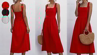 Women's Square-Neck Midi Dress - 3 Colours & 4 Sizes