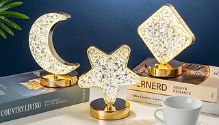 Shaped Sparkly Desk Lamp with Gold Base - 4 Shapes!
