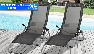 2 x Outsunny Outdoor Patio Chaise Recliners