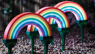 Set of 3 Garden Gear Solar Rainbow Lawn Lights