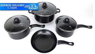 7-Piece Black Non-Stick Pan Cookware Set