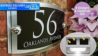 Personalised House Sign With Optional LED Light - 8 Designs