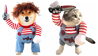 Deadly Evil Doll Pet Costume with Wig - 4 Sizes