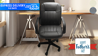 Faux Leather Office Swivel Chair - 2 Colours