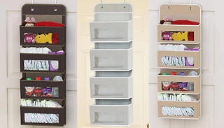 4 or 5 Shelves Over Door Hanging Organiser - 4 Colours