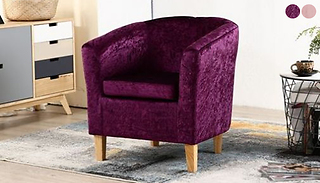 Crushed Velvet Tub Chair - 2 Colours