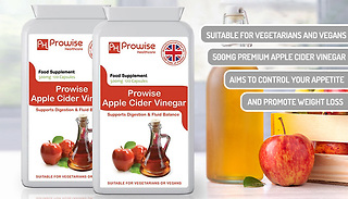 2 or 4 Month Supply of Prowise Apple Cider Vinegar Capsules
