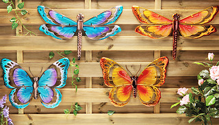Butterfly or Dragonfly Metal Garden Wall Art - 2 Colours