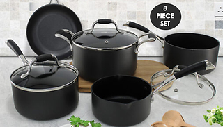 Hard Anodized Stainless Steel Pan Set - 8 Pieces