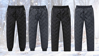 Men's Winter Zip-Pocket Fleece-Lined Trousers - 2 Styles, 2 Colours, 5 ...