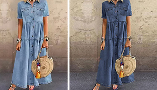 Summer Denim Shirt Maxi Dress - 2 Colours & 6 Sizes!