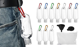 10-Pack of Refillable Empty Sanitiser Bottles With Keyring