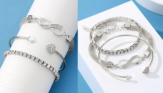 3-Piece Simulated Crystal Bracelet Set - 3 Colours!