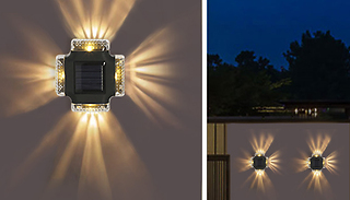 2 or 4 Super Bright 4-LED Solar Wall Lights - 2 Colours