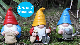 Garden Mini Gnome Statue Set - 3, 4 or 7 Gnomes