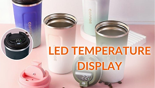 Smart Temperature Display Coffee Thermos - 2 Sizes & 11 Colours