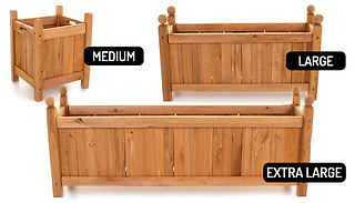 1 or 2 Rectangular Wooden Garden Planters - 3 Sizes