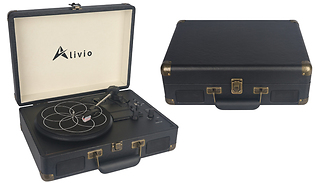 Bluetooth Vintage-Style Record Player With Built-In Speakers