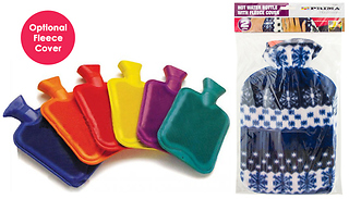 2 x Hot Water Bottles & Optional Fleece Covers - 2-Litre Capacity!
