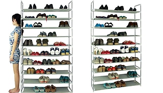 Large Capacity 10-Tier Fabric Shoe Rack
