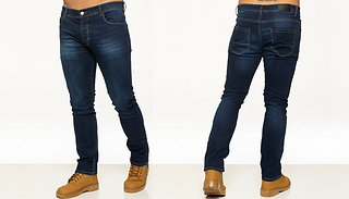 Men's Enzo Slim Fit Stretch Denim Jeans in Dark Blue - 31 Sizes