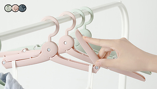 2, 4, or 6 Foldable Travel Clothes Hangers - 3 Colours