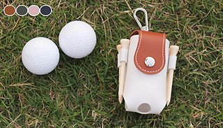 PU Leather Waist Hanging Mini Golf Ball Bag - 4 Colours