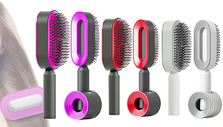 3D Air Cushion Self Cleaning Hair Brush & Optional Holder - 3 Colours