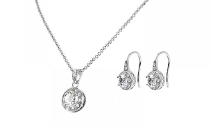 Pendant & Drop Earrings Set with Crystals from Swarovski