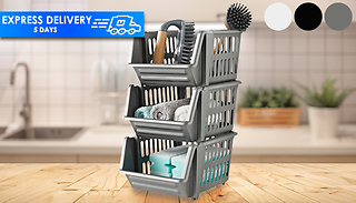 3-Tier Kitchen Storage Baskets - 3 Colours