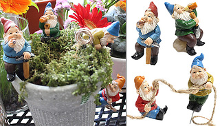4-Piece Mini Garden Gnome Figurine Set