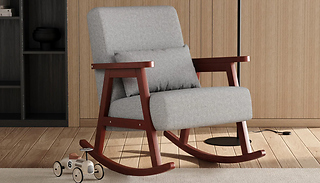 Linen Upholstered Rocking Chair