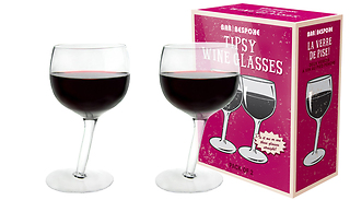 Bar Bespoke Tipsy Wine Glasses - 2-Pack