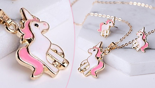 Unicorn Necklace & Earrings Set - Pack of 1 or 2